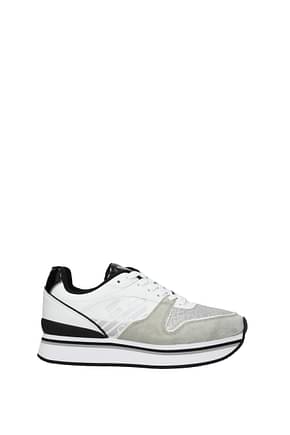 Armani Emporio Sneakers Women Leather White Grey
