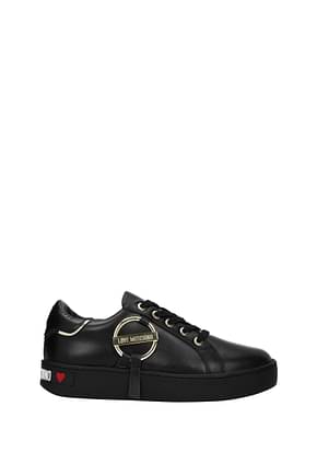 Love Moschino Sneakers Women Leather Black