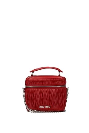 Miu Miu Handbags Women Leather Red