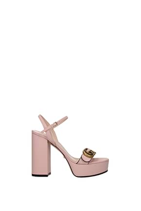 Gucci Sandals Women Leather Pink