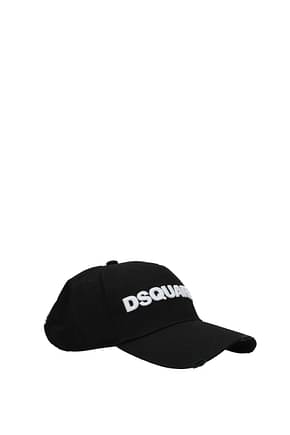 Dsquared2 Hats Men Cotton Black