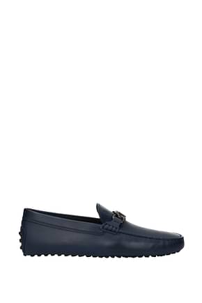 Tod's Loafers Men Leather Blue
