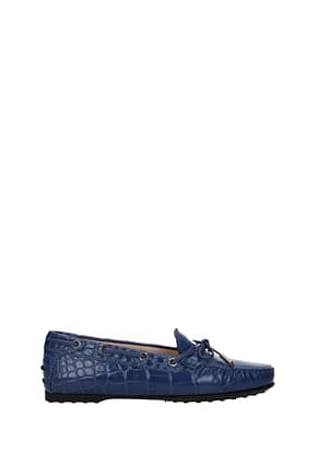 Tod's Loafers Women Leather Blue
