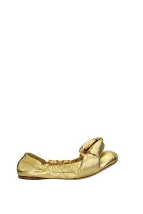 Miu Miu हल्की जूतियां महिलाओं चमड़ा स्वर्ण