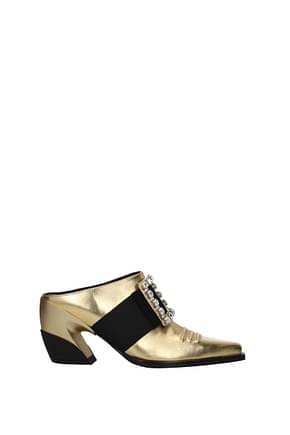 Roger Vivier Slippers and clogs viv tex strass Women Leather Gold