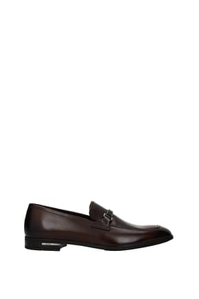 Prada Loafers Men Leather Brown