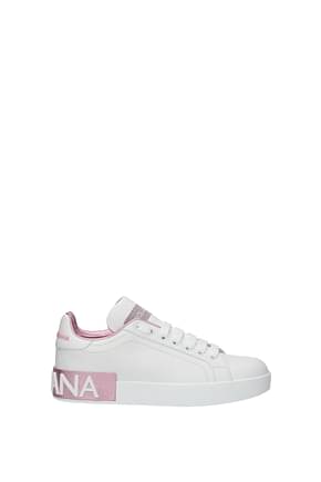 Dolce&Gabbana Sneakers portofino Women Leather White Pink