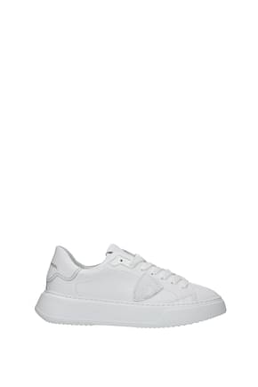 Philippe Model Sneakers temple Donna Pelle Bianco Bianco