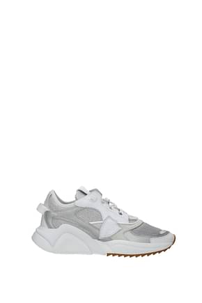 Philippe Model Sneakers eze Donna Tessuto Argento Bianco