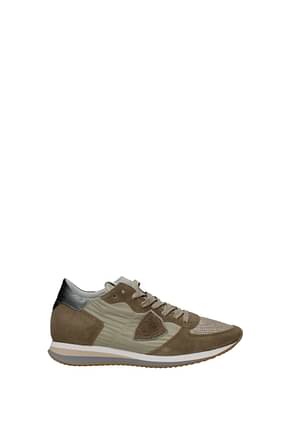 Philippe Model Sneakers trpx Donna Tessuto Beige Argento