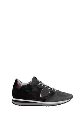 Philippe Model Sneakers trpx Mujer Pony Piel Gris Lila