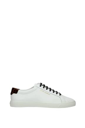 Saint Laurent Sneakers Men Leather White Brown