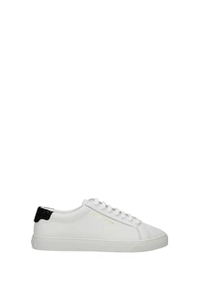 Saint Laurent Sneakers Femme Cuir Blanc Noir
