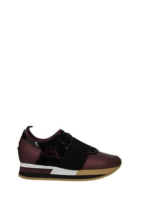 Philippe Model Sneakers folie  Femme Cuir Rouge Grappes
