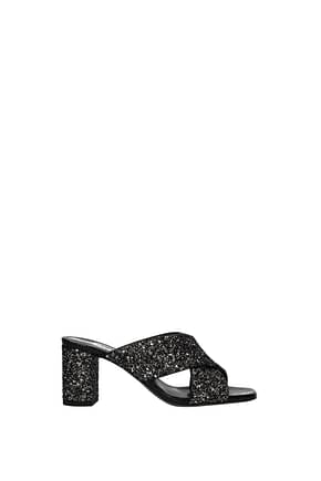 Saint Laurent Sandals Women Glitter Black