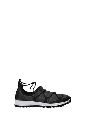 Jimmy Choo Sneakers Donna Tessuto Argento