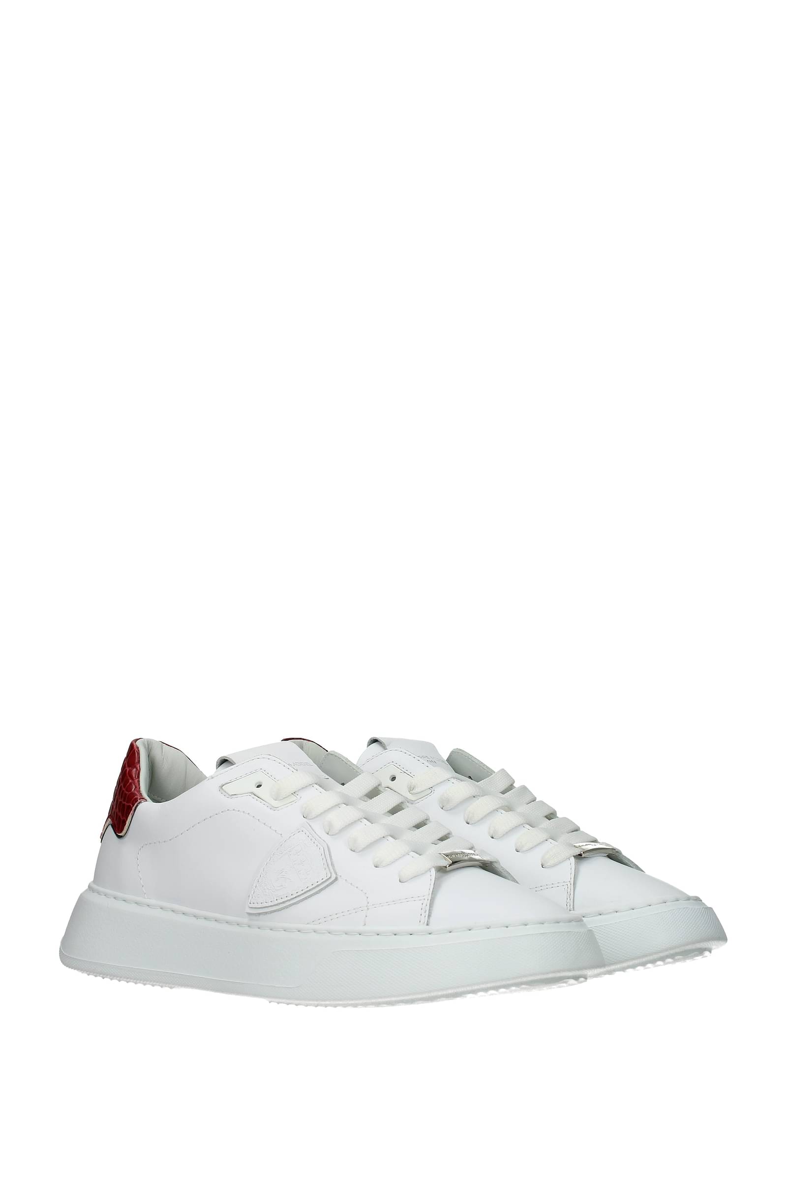 Philippe Model Sneakers temple low Men Leather White Red