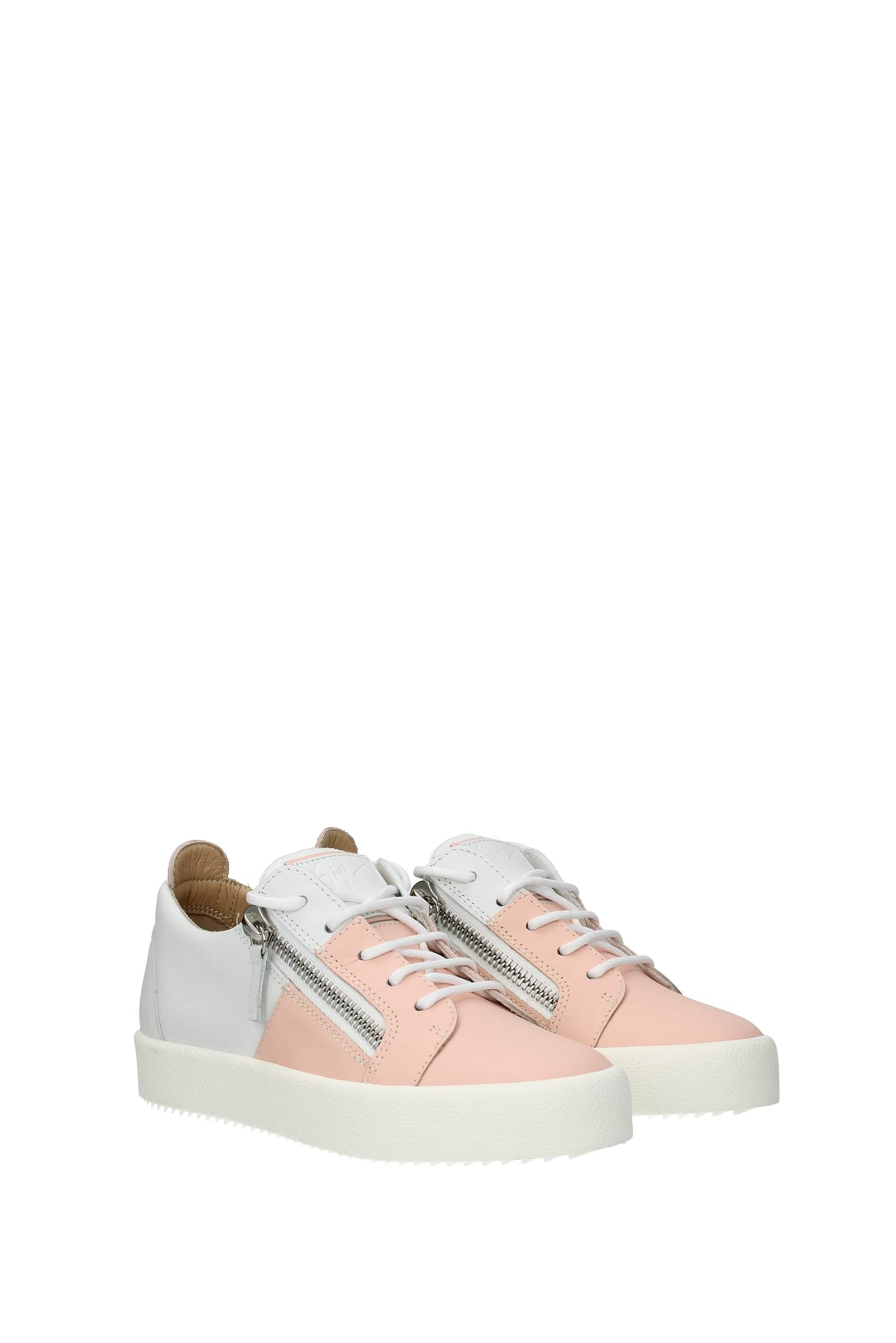 Save 1% Womens Shoes Trainers Low-top trainers Giuseppe Zanotti May London Snake-embossed Leather Sneaker in Pink 