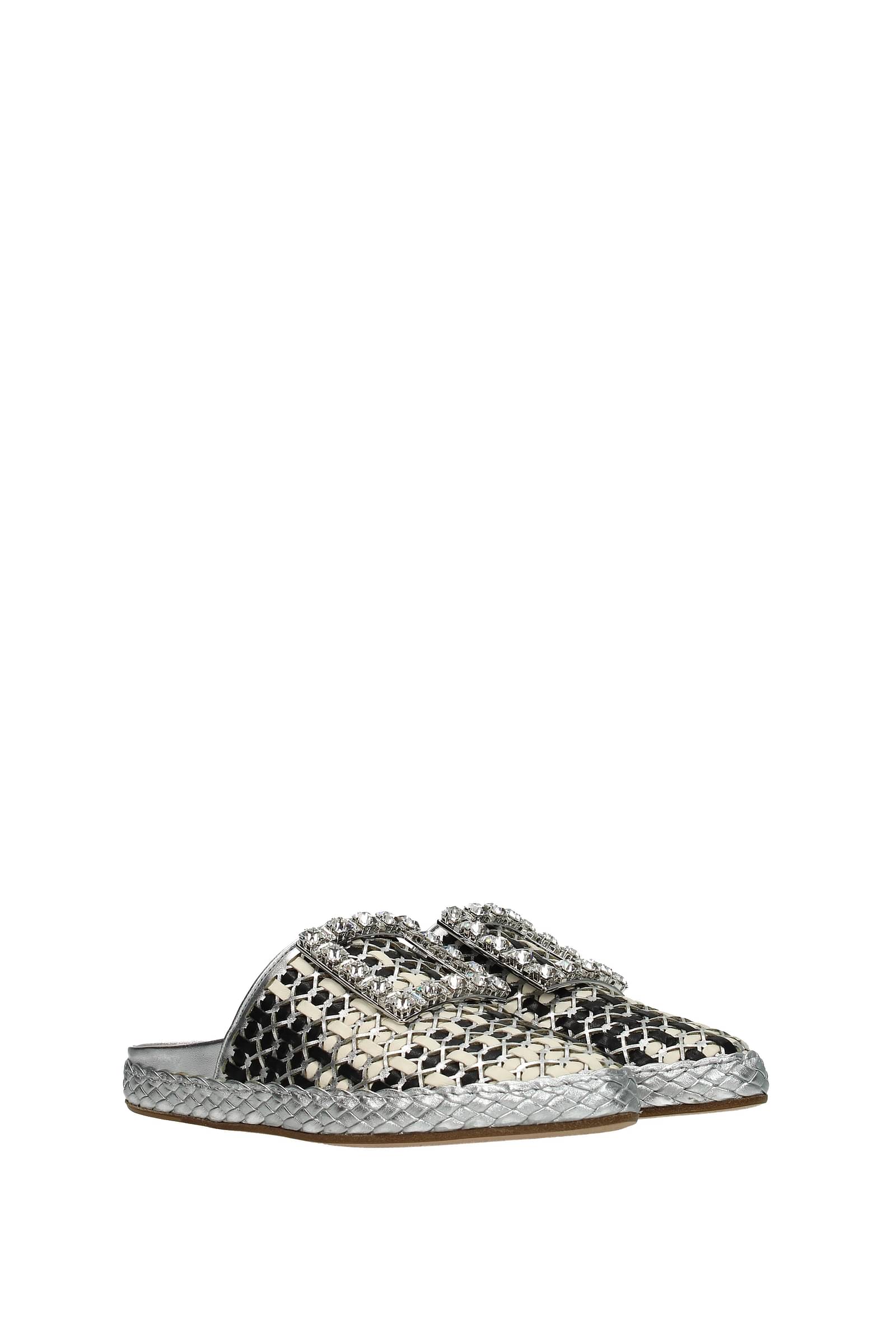 Roger Vivier Slippers and clogs Women Leather Silver
