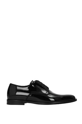 Dolce&Gabbana ربط الحذاء و مونكستراب رجال جلد براءات الاختراع أسود